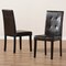 Baxton Studio Avery Modern Dark Brown Faux Leather Upholstered Dining Chair, PK2 142-8030 - alternate 2